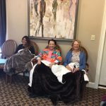 Patients covered by blankets, relaxing and sitting in the waiting room. Dunwoody, GA.